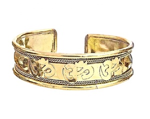 Bracelet manchette en laiton plaqué or de qualité supérieure pour femmes, fait à la main, bijoux de mode, cadeau, artisanat indien - Product Image 1