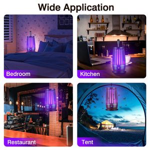 Lampada Antizanzare Ricaricabile a Luce UV, Trappola Elettrica per Insetti con Luce Notturna e Cinghia, Portata di 150 Metri Quadrati - Product Image 3