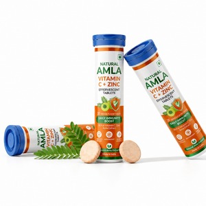 Tabletas Efervescentes con Sabor a Amla, Bebida Refrescante Instantánea, Mezcla de Bebida con Sabor a Naranja y Vitaminas, Paquete de 20 Tabletas - Product Image 4