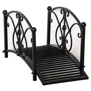 Ponte da Giardino Classico Nero da 1 Metro per Laghetto, Ringhiere Decorative di Sicurezza per Paesaggistica e Terrazze - Product Image 6