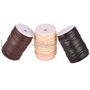 Cordón de Cuero Plano Brillante Marrón Oscuro de 3 mm de Alta Calidad, Cuero Genuino de Vaca para Accesorios de Bricolaje - Product Image 5
