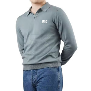Polo de manga larga para hombre, diseño único, talla grande, liso, de alta calidad, al por mayor, más vendido. - Product Image 5