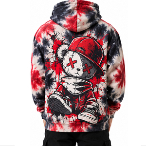 Mens Screen print <b>Hoodies</b> Custom 100% Cotton Fleece Sweatshirt Casual Relaxed Fit Pullover Fashion Streetwear Wholesale Clothing - Product Image 3