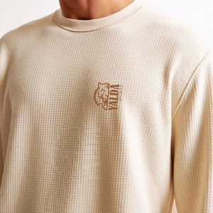 Top Selling Fashion 100% Cotton Men <b>Waffle</b> Knit <b>Shirt</b> Casual Streetwear Eco-Friendly Breathable Quick Dry O-Neck Long Sleeve - Product Image 5