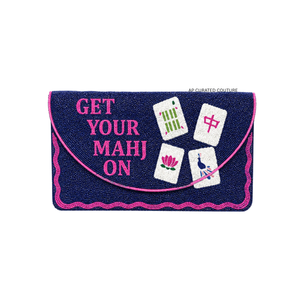 Bolso de mano Mahjong con cuentas y bordado al por mayor, diseño Get Your Mahj On, bolso de noche de moda, accesorio para mujer - Product Image 1