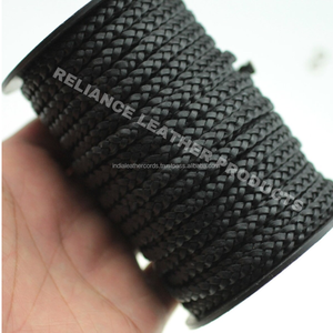 Reliance Leather Products Rugged Flat Braided Leather Cord-10mm Wide 3-Ply Braid Brown/Black-for Men's Bracelets Bolo Ties Charm - Product Image 1