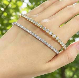 Pulsera de Eslabones con Piedras Ovaladas de Color Plateado, Brazalete de Cristal, Joyería, Regalo para Mujer - Product Image 5