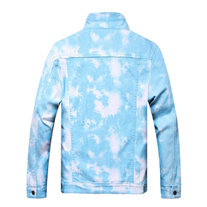 Veste en jean neuve pour homme, style délavé bleu, manches longues, confortable, pour tous les jours, idéale pour le streetwear. - Product Image 3