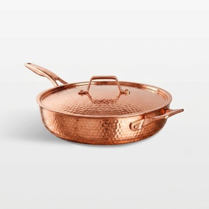 Sartén de Acero Inoxidable Vintage al por Mayor con Tapa, Sartén Profunda de Alta Resistencia con Exterior Martillado, Utensilios de Cocina con Acabado Pulido Espejo - Product Image 4