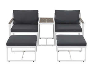 Ensemble de meubles de jardin d'extérieur moderne Bari, structure en acier, durable, pliable, emballage en carton, fabriqué au Vietnam - Product Image 2