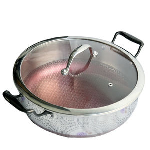 Marmites en aluminium de haute qualité avec couvercle en verre, légères, grande capacité, compatibles lave-vaisselle, pour cuisinières à gaz et à induction, vente en gros - Product Image 1