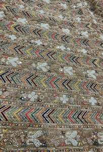 Tela de malla elegante con cuentas y bordado floral para vestido de novia, lehenga y material de vestido de boda - Product Image 4