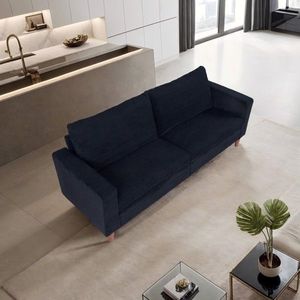 Modern Style Solid Color Multi-Person <b>Sofa</b> Black Corduroy for Living Room and <b>Office</b> - Product Image 4