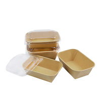 Bol à salade jetable en papier kraft biodégradable et écologique avec couvercle PLA 500 ml 46 oz, option logo personnalisé, pour emporter, camping