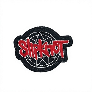 Parche Bordado Termoadhesivo Slipknot con Logotipo Negro y Rojo, Forma Irregular, Aplique de Tela para Ropa y Gorras - Product Image 3