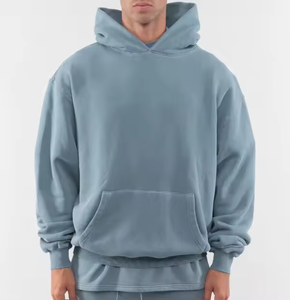 Sweat-shirt à capuche surdimensionné personnalisé en coton molletonné de qualité supérieure pour hommes - Product Image 1