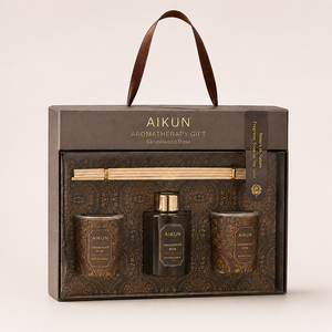 ชุดของขวัญเทียนหอมอโรมา AIKUN แบบสามในหนึ่ง กลิ่นหอมติดทนนาน บรรจุในกล่องแก้ว เหมาะสำหรับเป็นของขวัญงานแต่งงาน - Product Image 2