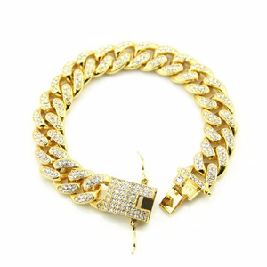 Pulsera de eslabones cubanos Miami de moissanita tallada en hielo, oro macizo de 14K, joyería de regalo de compromiso para hombre estilo Hip Hop - Product Image 1