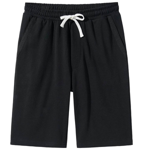 Shorts Streetwear Tendance de Haute Qualité avec Logo, Confortables, en Coton Tissé 100%, Longueur Genou, Taille Élastique, Teint Uni, Nouveauté - Product Image 1