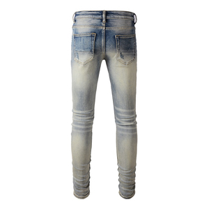 Customized Wholesale Fashion Denim Trousers <b>Men's</b> Distressed Trouser Fit High Street <b>Men's</b> Streetwear <b>Men's</b> Distressed Trouser - Product Image 3