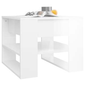 Table basse compacte blanche haute brillance en bois d'ingénierie, style moderne et contemporain - Product Image 6
