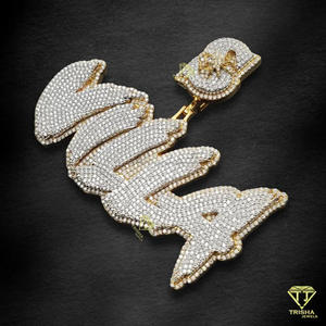 Luxury "VILLA" Pendant Iced Out Moissanite Diamond Necklace Rapper Style Fashion Jewelry Gift Pendant Iced Out Moissanite Di - Product Image 2