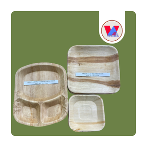 Vajilla de hoja de palma rígida de 3 compartimentos, resistente al calor, biodegradable, ecológica, para alimentos y catering, ¡muy vendida! - Product Image 1
