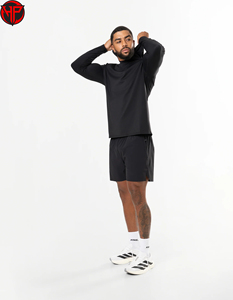 Camiseta Deportiva Personalizada de Manga Larga con Cuello Redondo, para Gimnasio, de Algodón y Poliéster, Elástica en Cuatro Direcciones, Transpirable, Unisex, OEM, ODM - Product Image 4