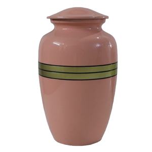 Belle urne de crémation artisanale avec un design linéaire pour garder les cendres d'humains ou d'animaux domestiques pendant longtemps comme mémoire - Product Image 1