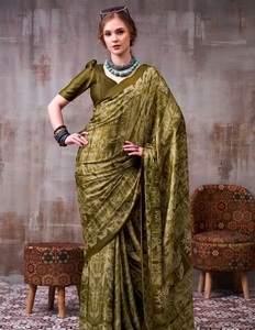 Indian Traditional Casual Satin <b>Silk</b> Saree in Printed for Daily Wear and Festive Function for Women Comfortable Fancy Outfit - Product Image 1
