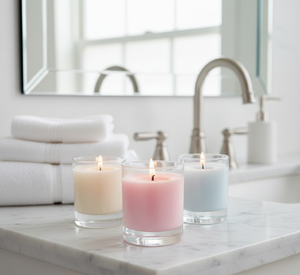 Bougie en verre pastel à mèche unique, parfumée, en cire de soja et de palme, faite à la main, de qualité supérieure, pour la décoration intérieure, l'aménagement minimaliste du bureau et Noël - Product Image 2