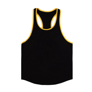 Clothing Gold Men Front Custom High Street Workout <b>Stringer</b> Tank Top Breathable Anti-Pilling 100% Cotton Gym Fitness - Product Image 2