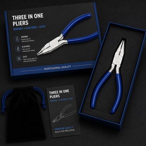 Three in One Jewelry <b>Pliers</b> Round Flatten Cut Wire <b>Multi</b> Function Jewelry Making <b>Tool</b> ZetomedPro - Product Image 5