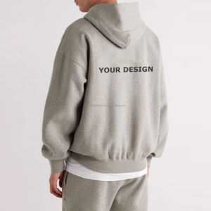 Sweats à capuche personnalisés pour hommes 100% coton en éponge française poids lourd surdimensionné épaules tombantes Streetwear pull-over sweat à capuche vierge pour hommes - Product Image 2