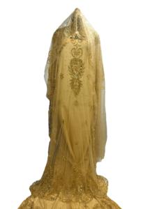 Ensemble de Mariée Somalien 3 Pièces Designer en Tissu Jacquard Tissé Écologique à Séchage Rapide et Dentelle, Spandex/Polyester (Motifs Unis) - Product Image 3