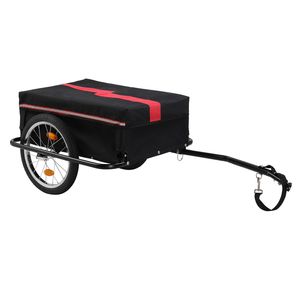 Rimorchio per Bicicletta in Acciaio da 100kg con Ruota a Sgancio Rapido da 16 Pollici, Tasca in Tessuto 130*68*45cm per Rimorchi da Carico e Utilitari - Product Image 1