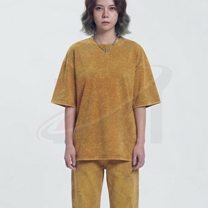 เสื้อยืดโอเวอร์ไซส์ผู้หญิงแบบใหม่ล่าสุด สไตล์วินเทจ ผ้าคอตตอนหนานุ่ม ล้างสีแบบแอซิดวอช แฟชั่นลำลอง ผลิตจากโรงงาน - Product Image 4