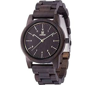 Montre ronde en bois faite à la main avec logo personnalisé, style Art déco antique, design français OEM, mouvement à quartz, usage quotidien, sur mesure - Product Image 2