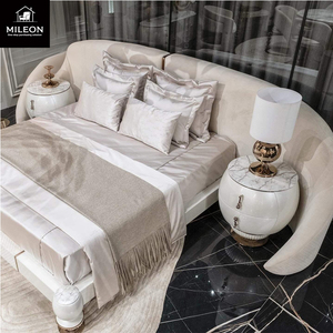 Villa Modern New Style Breites Kopfteil Bett Design Bett Zimmer möbel Schlafzimmer Set Luxus Gepolstert aus Stoff Super King Size Bett - Product Image 3