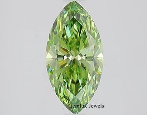 Diamante Suelto Cultivado en Laboratorio con Corte Marquesa Verde Intenso de 2.5 CT, Certificado IGI, Claridad VS, para Joyería - Product Image 1