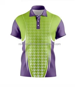 Pakaian olahraga pria sublimasi kaus Polo kualitas Premium dengan ungu kaus polo pakaian modis kaus polo golf