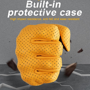 Gants de golf rétro en cuir véritable de haute qualité, légers, respirants, pour hommes et femmes, printemps, moto, motocross, jaune - Product Image 2