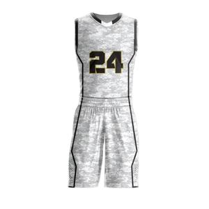 Conjuntos de uniformes de baloncesto con patrón de camuflaje de poliéster transpirable de primera calidad para hombres y niños, ropa deportiva de talla grande para el verano - Product Image 1