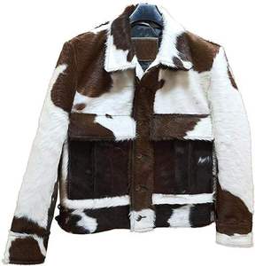 NAFA Customized <b>Men's</b> <b>Best</b> Quality Luxury <b>Box</b> Fit Solid Calf Hair Leather Bomber Jacket Single Breasted Casual Windproof - Product Image 2