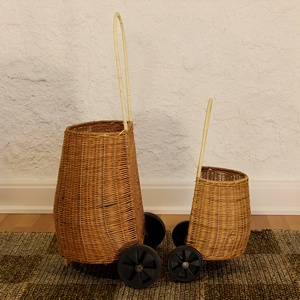 Bolsos escolares de ratán hechos a mano para niñas, carritos con ruedas más vendidos, cesta tejida para cochecito. - Product Image 6