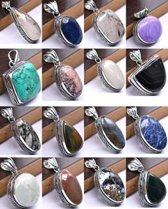 Nueva Llegada, Lote Mixto de Colgantes Plateados en Plata 925, Venta al por Mayor de Colgantes Finos Surtidos con Piedras Preciosas Naturales, Fabricantes de Colgantes al por Mayor - Product Image 5