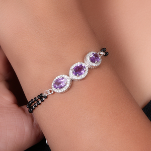 925 Silver Elegant Purple <b>Amethyst</b> Bead <b>Bracelet</b> Handmade For Bezel Setting Women Gift Jewelry Handmade Classic Jewelry Gift - Product Image 2