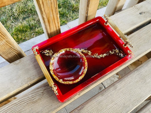 Plateaux de service en résine à forte demande avec luxueux et durables pour le prix de gros des restaurants de l'Inde - Product Image 3