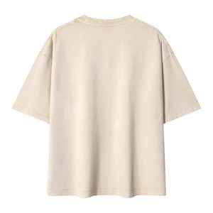 T-shirt homme coupe ample et oversize, 100% coton lourd, logo de marque personnalisé, séchage rapide, respirant, effet délavé vintage. - Product Image 1
