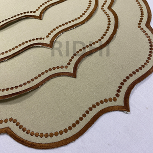 Ridhi Eco-Friendly <b>100</b>% <b>Linen</b> Embroidered Table Placemats Reusable <b>Fabric</b> Mats Wholesale for Weddings Restaurants Hotels Dining - Product Image 2
